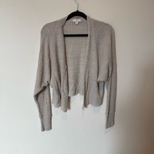BP Cream Knit Cropped Sweater Cardigan Womens size Medium Cozy Classic Elegant